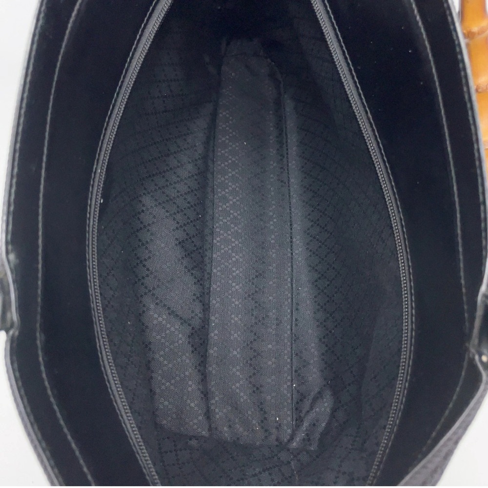 Auth GUCCI Bamboo Black Nylon 2WAY Shoulder Handbag Tote Bag w/ Bamboo Accent - Picture 14 of 17